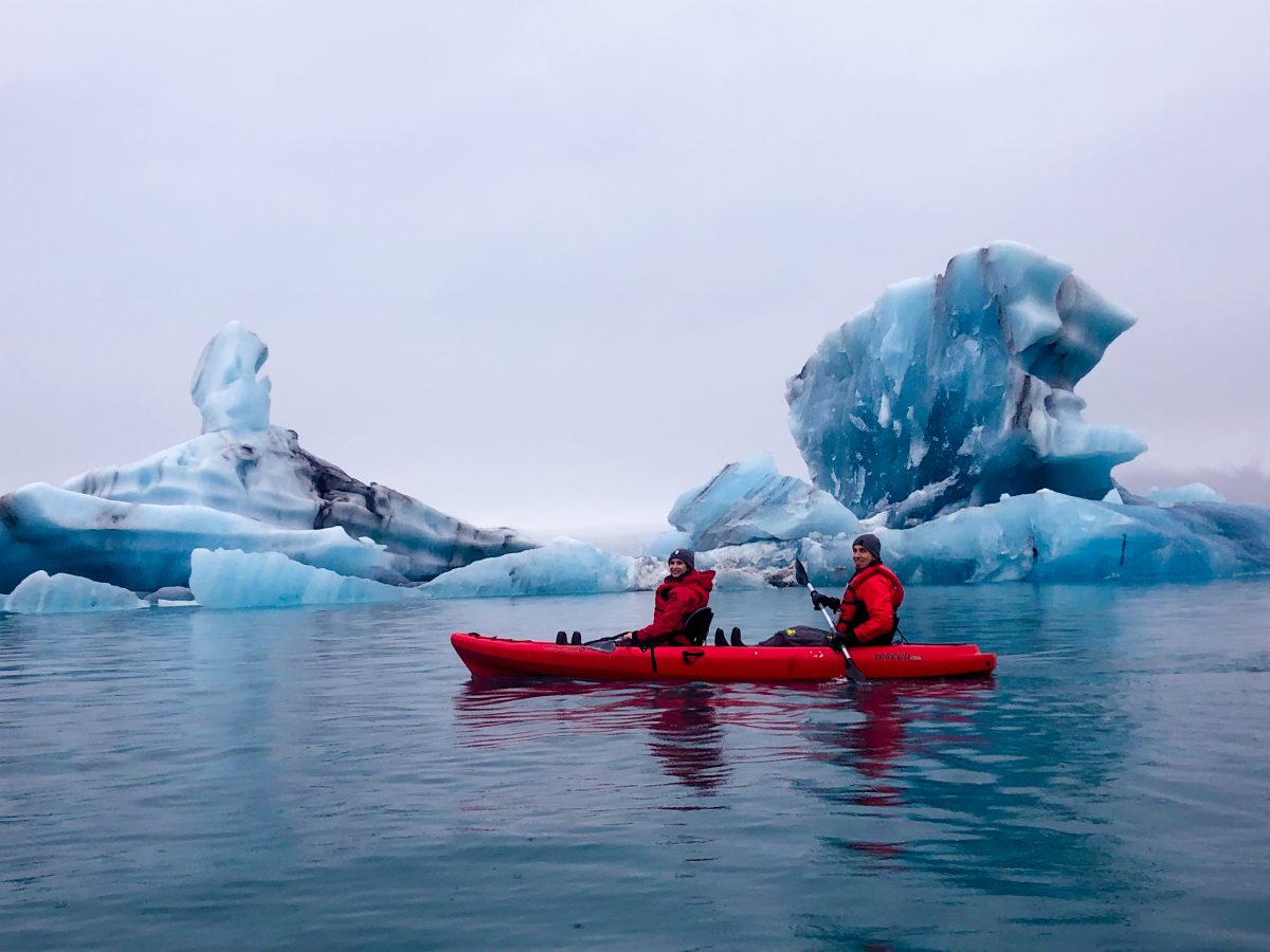 Kayak-Tour in der Gletscherlagune Jökulsarlon, Island