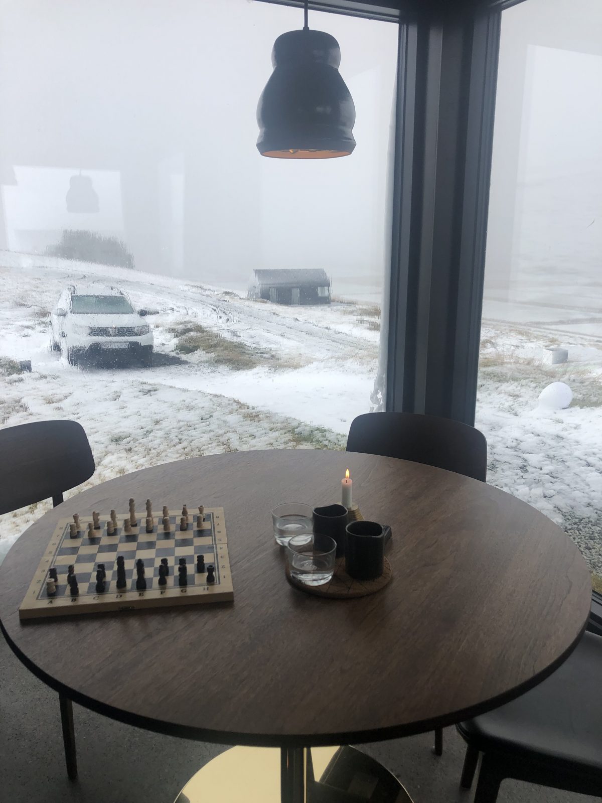 Schneesturm in Island