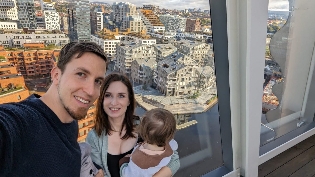 Blick vom Munch Museum auf den Stadtteil Bjørvika, auch architektonisch sehr interessant Mini Norwegen-Roadtrip für Familien