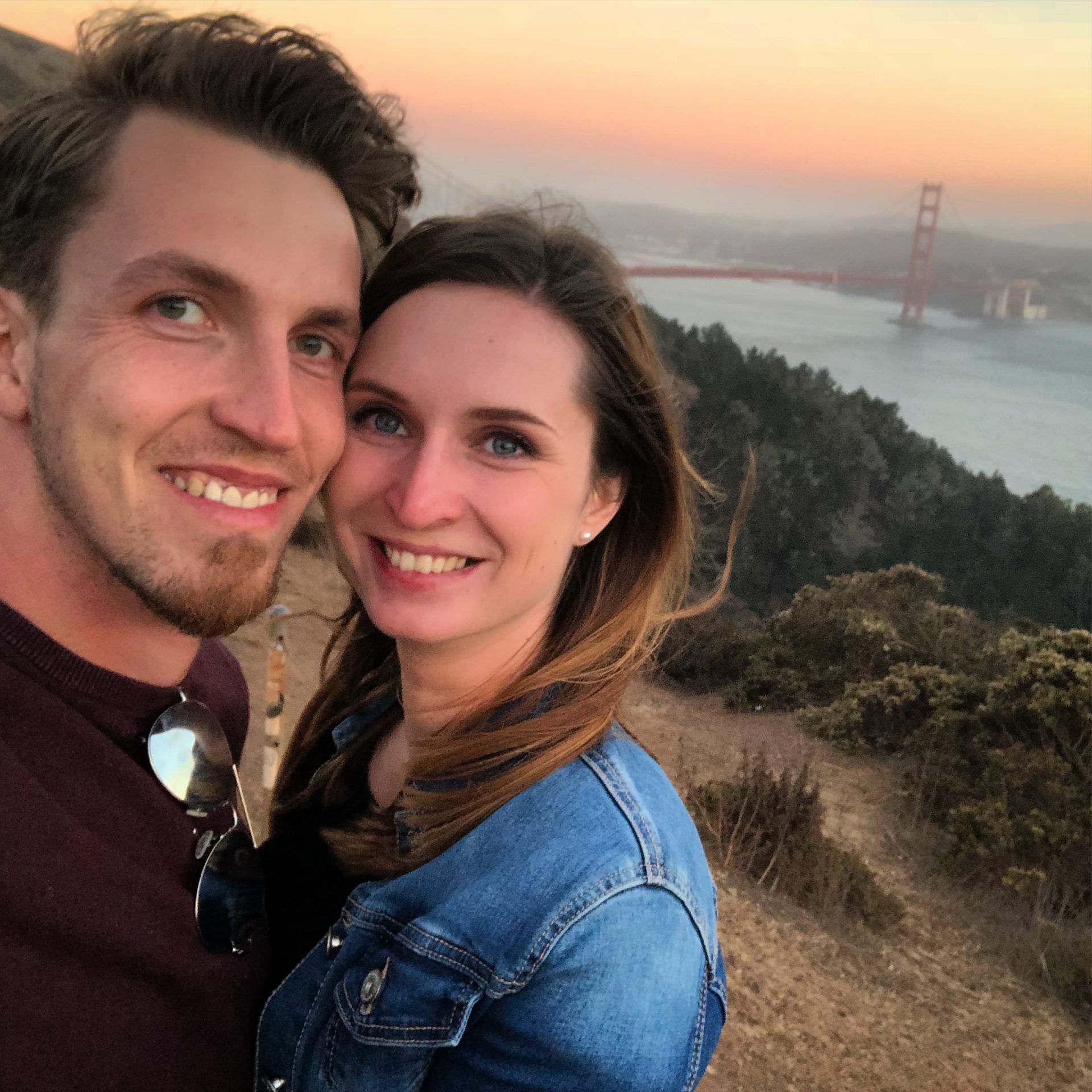 Roadtrip USA Westen: Golden Gate Bridge bei Sonnenuntergang
