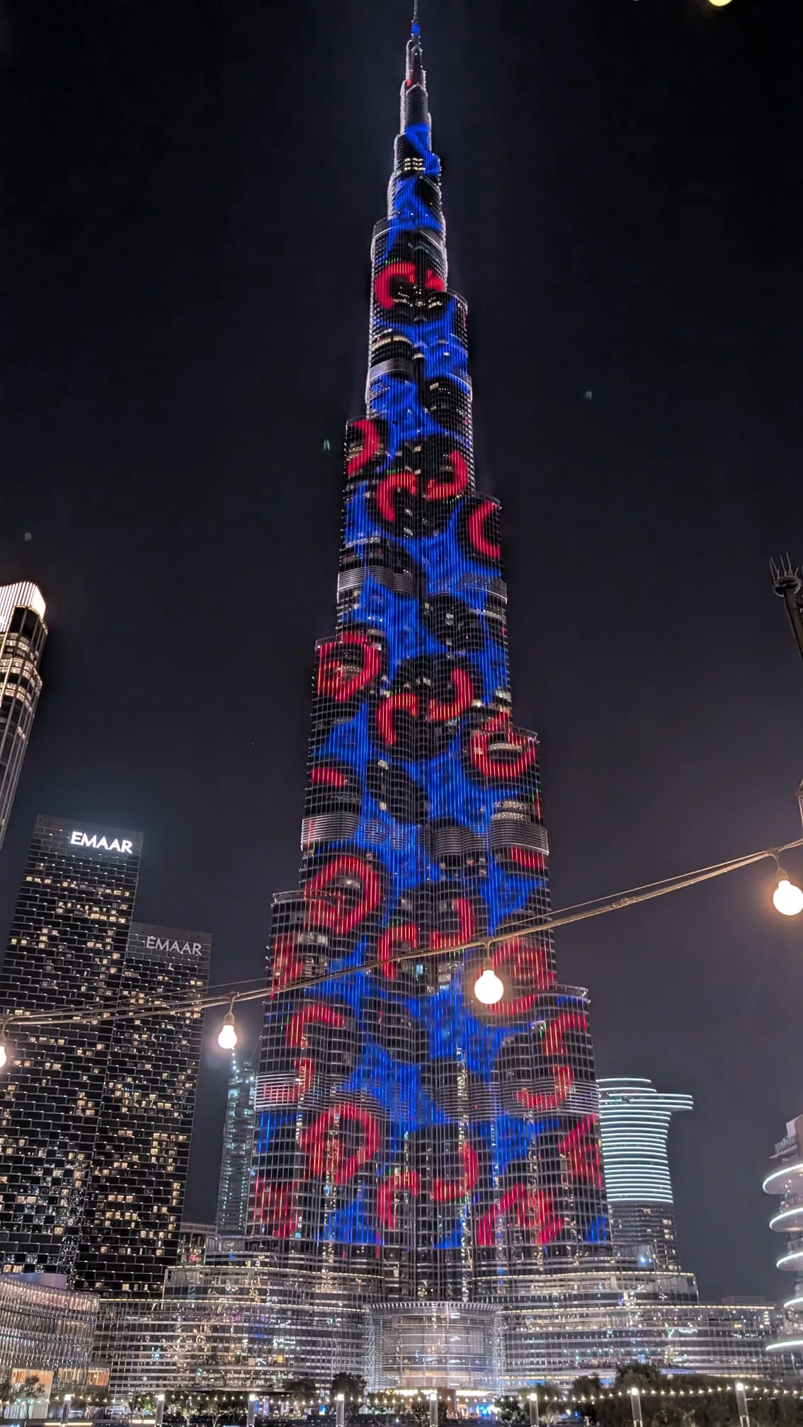 Lichtershow auf dem Burj Khalifa