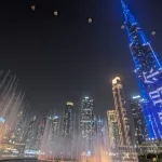 Fountain Show im Springbrunnen vor dem Burj Khalifa in Dubai