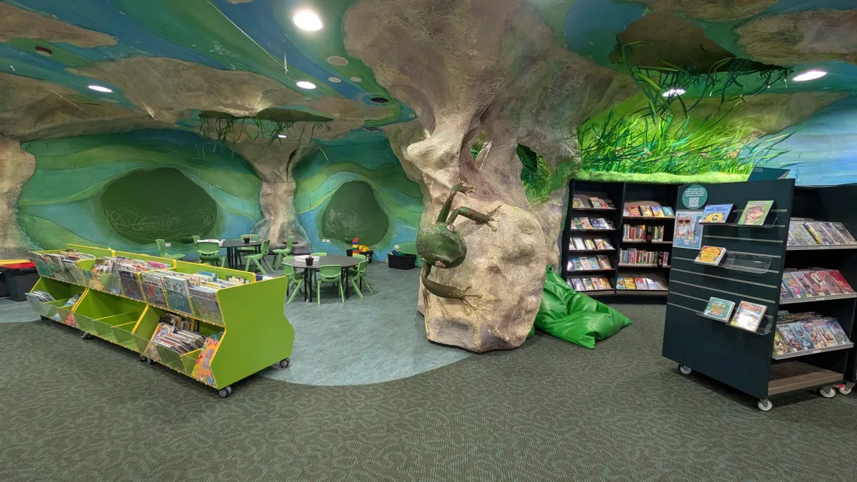 Die Kinderbibliothek von Mount Gambier erinnert an Unterwasserhöhlen
