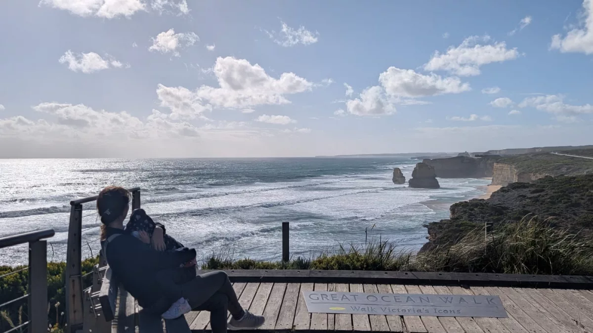 Kurze Pause am Secret Apostles Lookout - Ava fand es ein bisschen zu stürmisch