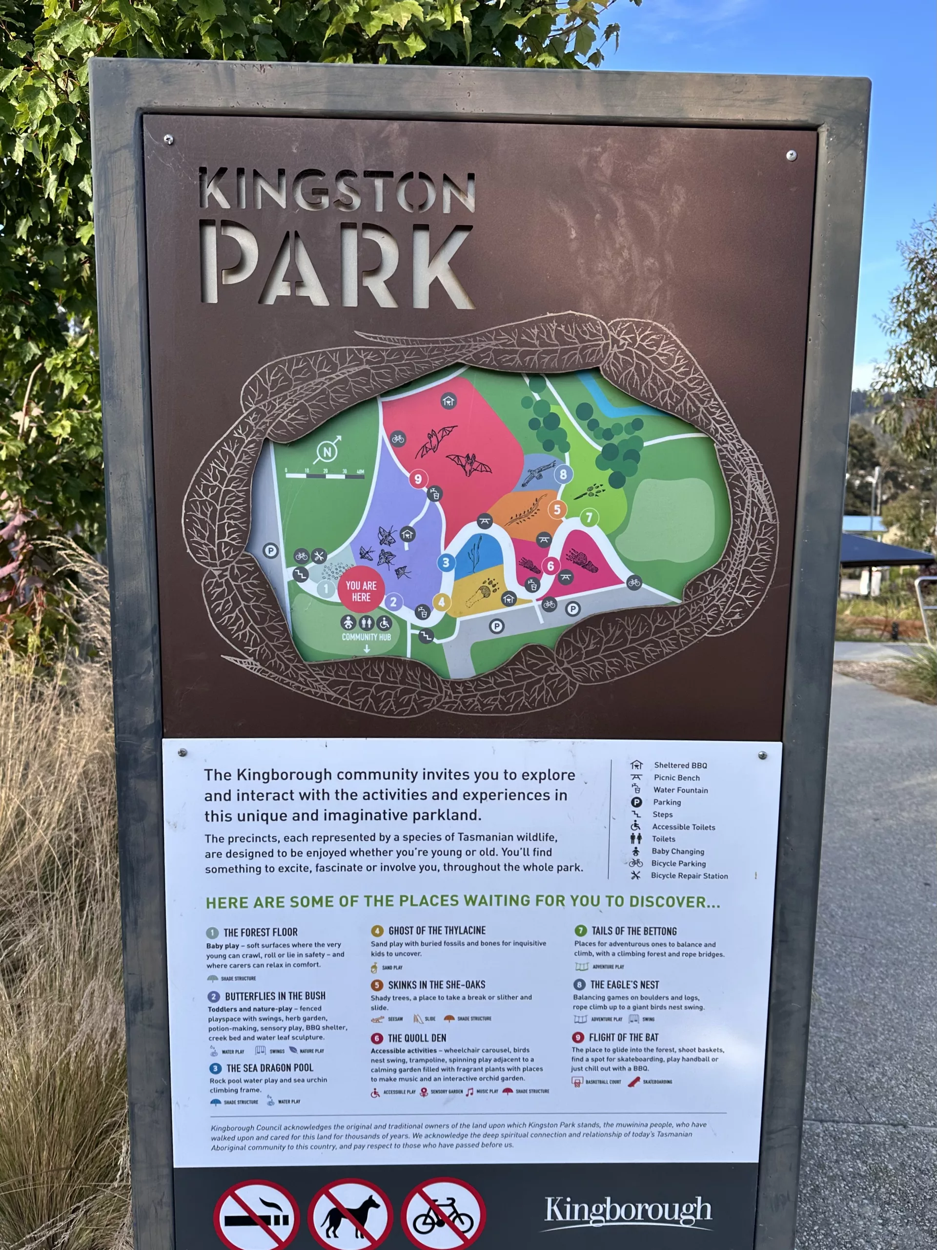 Das Spielparadies Kingston Park von Hobart, Tasmanien