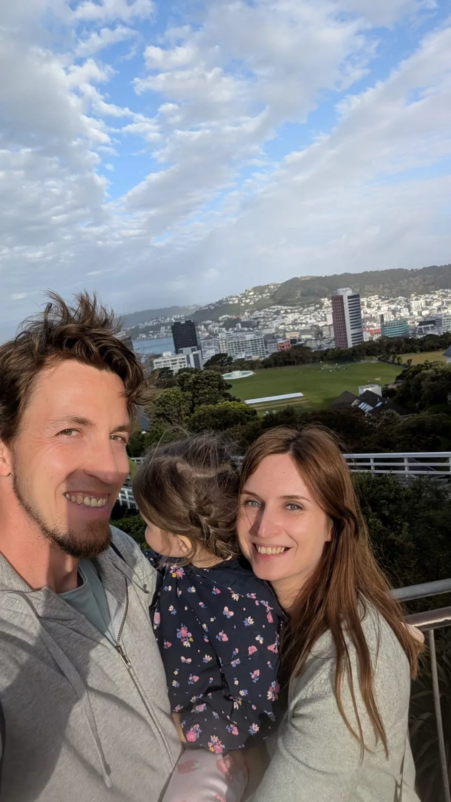 Kurzes Familienfoto in Wellington