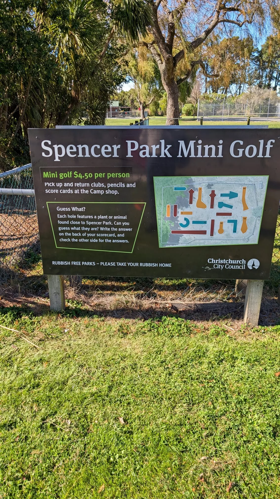 Die Runde mit 18 Löchern war im Spencer Park super günstig