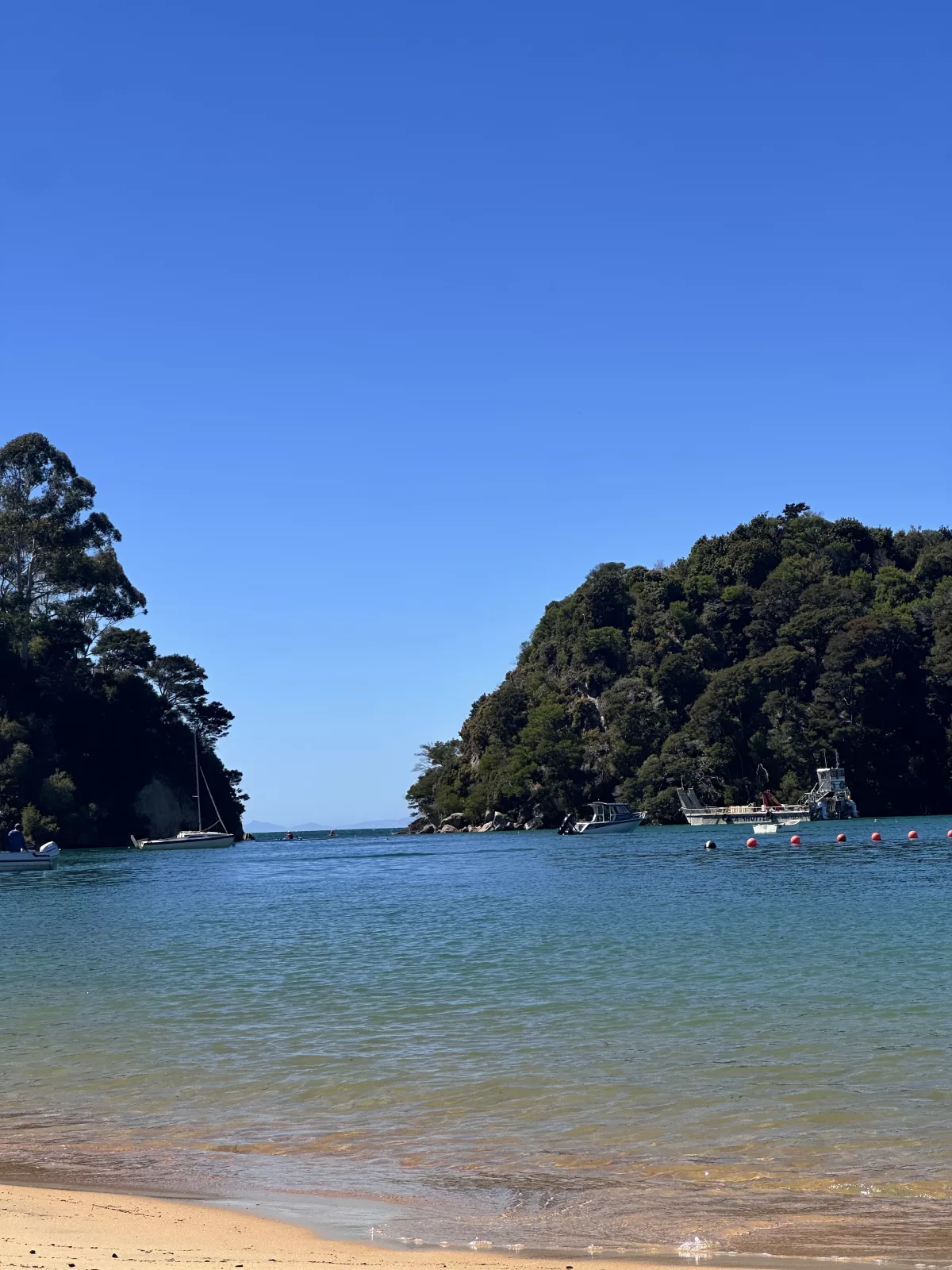 Kleine grüne Inseln auf dem klaren, blauen Meer