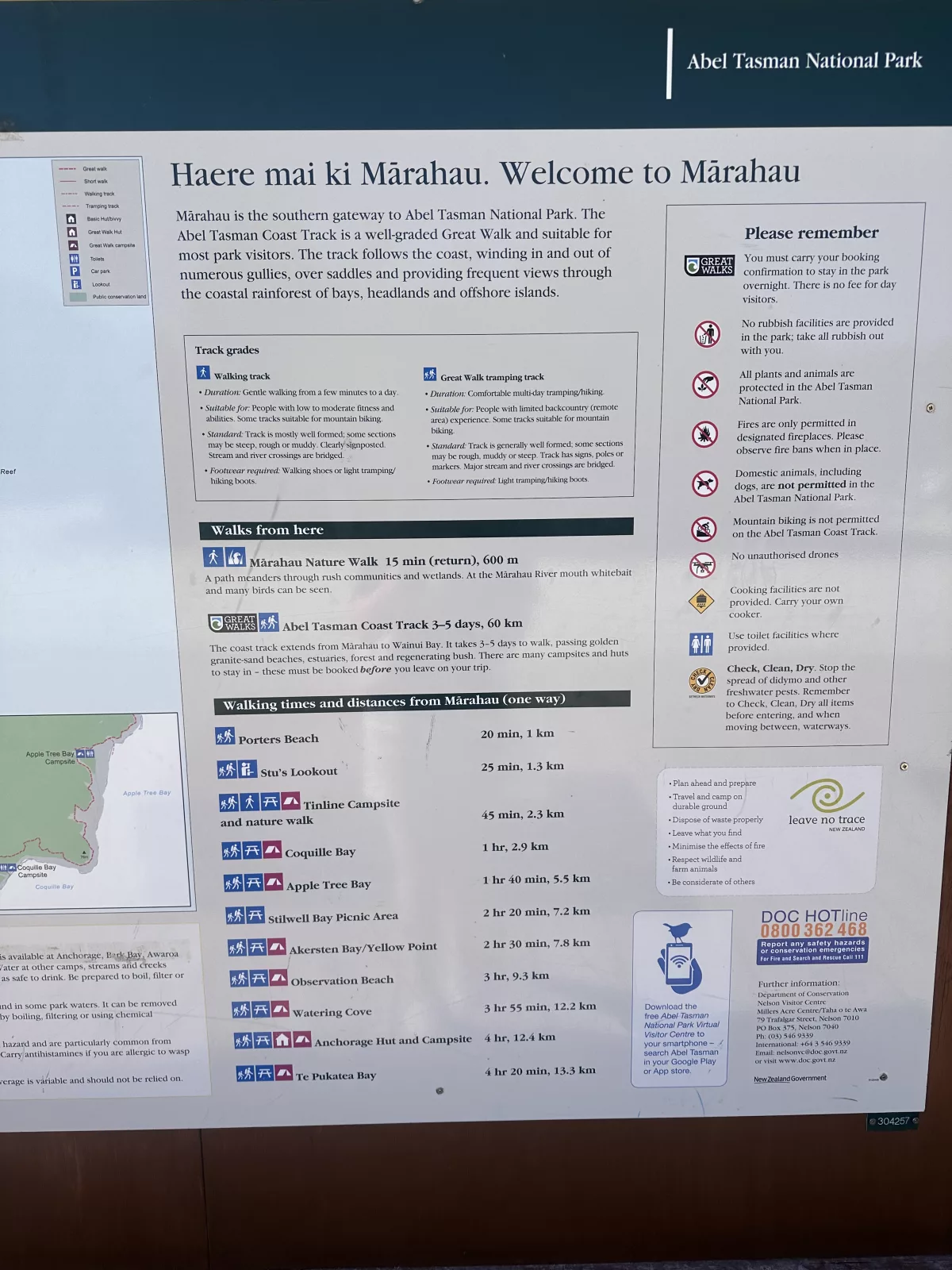 Kleiner Überblick über die Wanderwege im Abel Tasman National Park