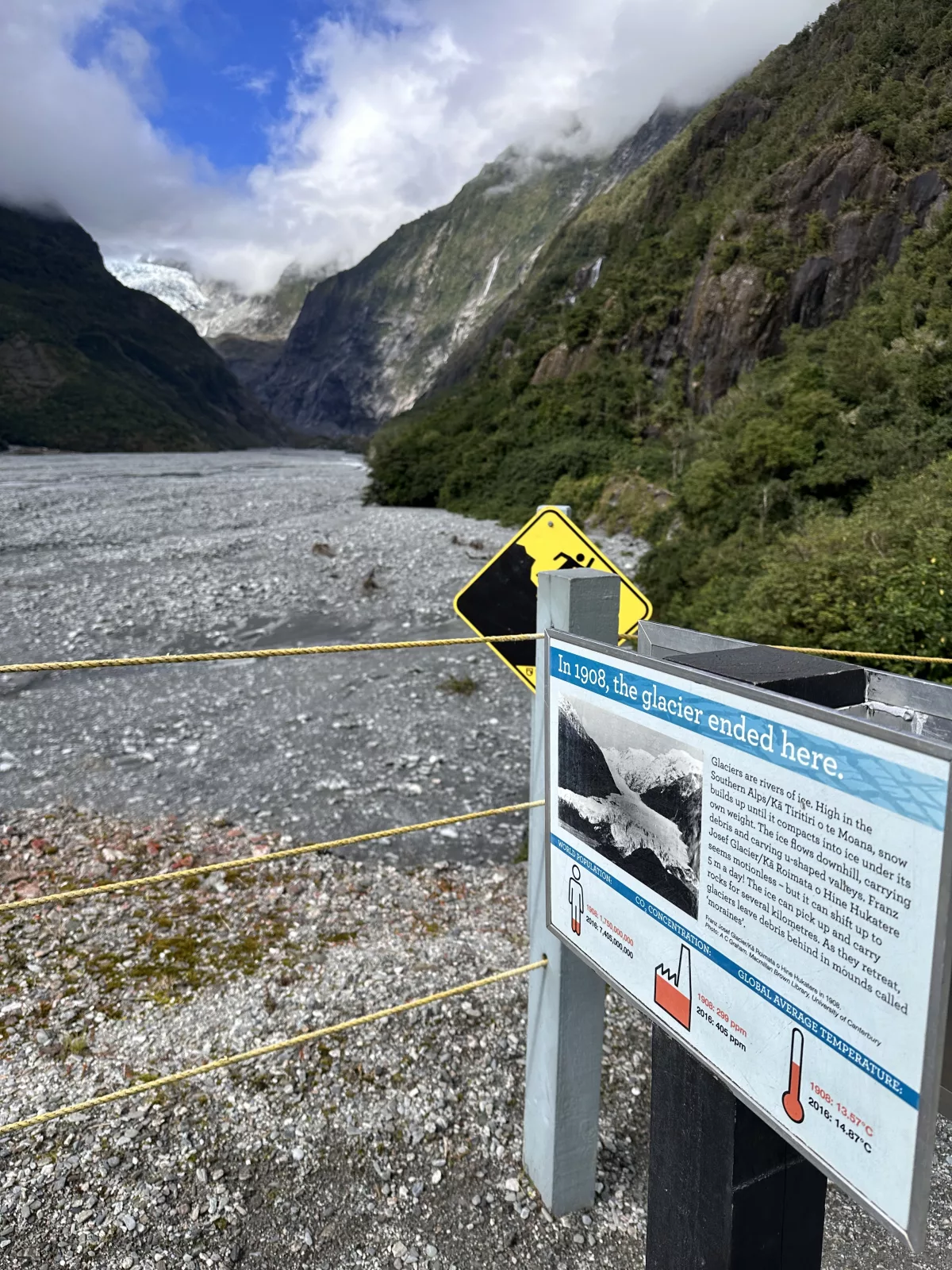 So weit reichte der Franz Josef Gletscher einst ins Land