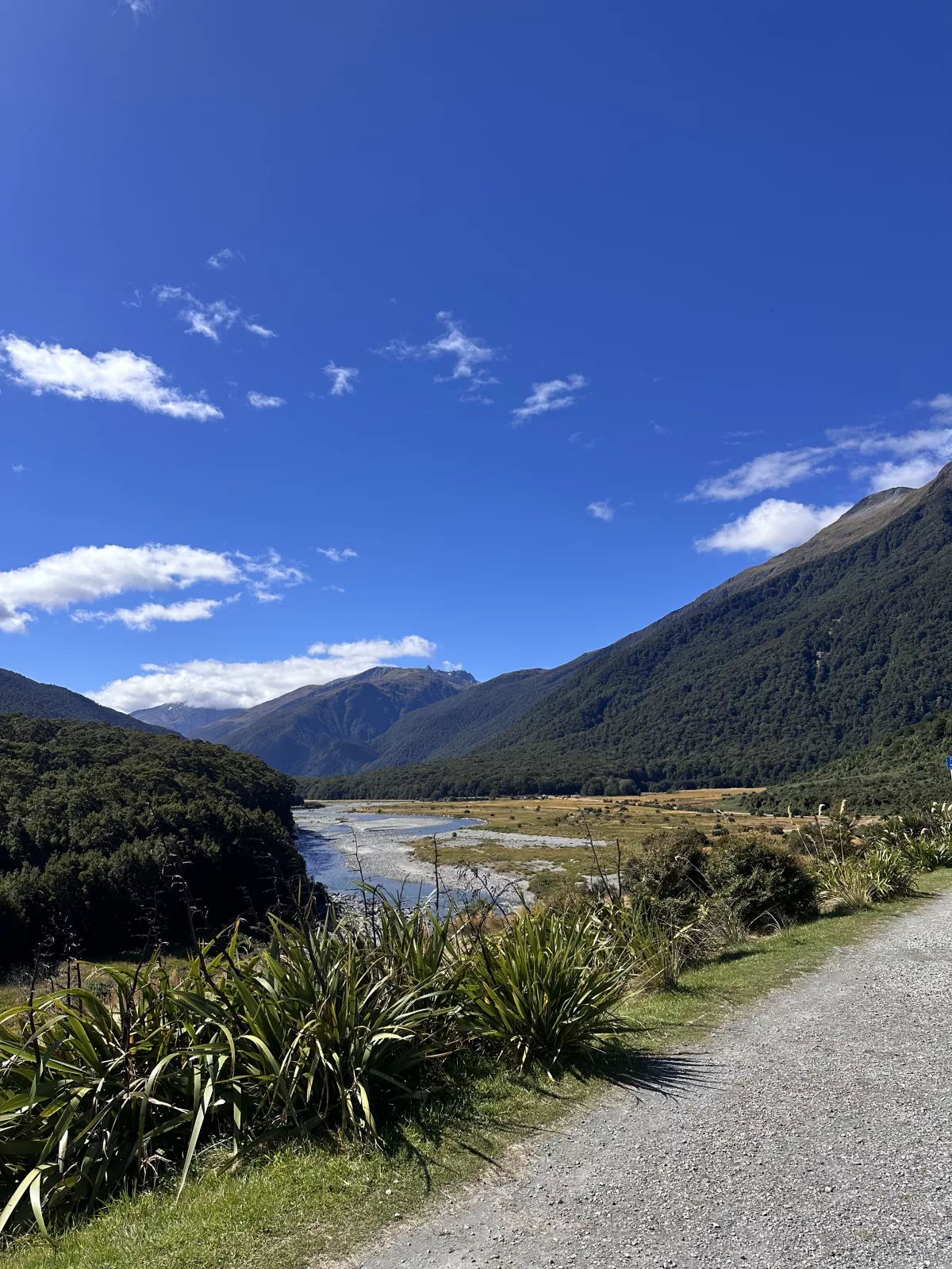 Aussicht vom Parkplatz des Blue Pools Wanderwegs