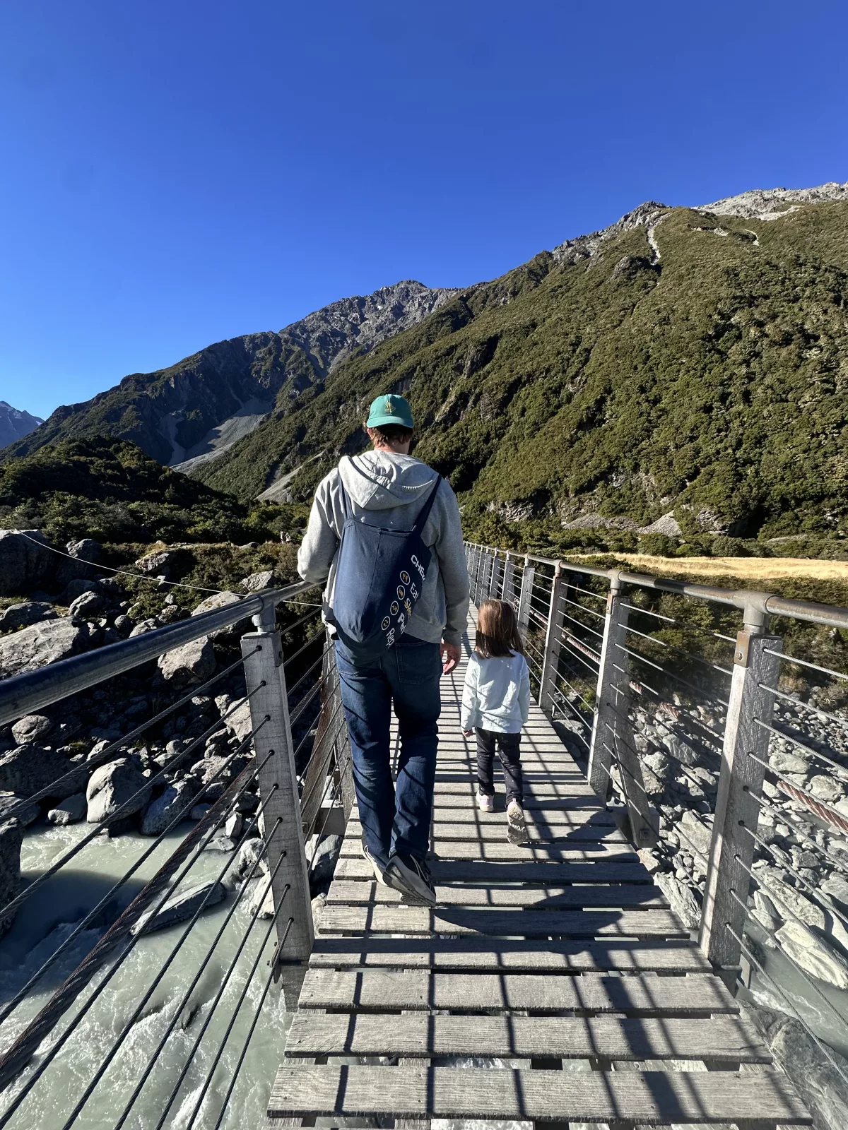 Die erste Hängebrücke am Lake Mueller (die anderen beiden waren leider gesperrt)