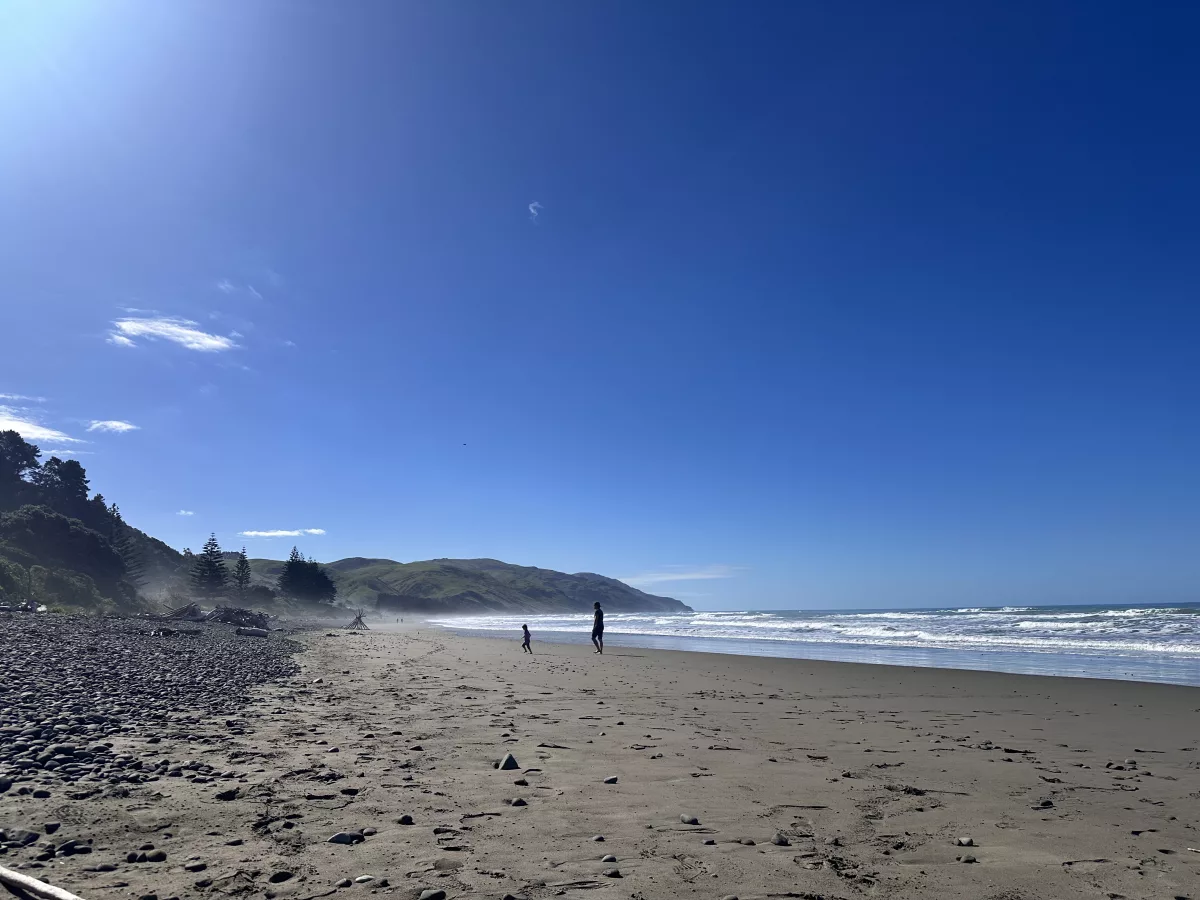 Am Gore Bay Beach ist der Sandstrand mit vielen Steinen dekoriert