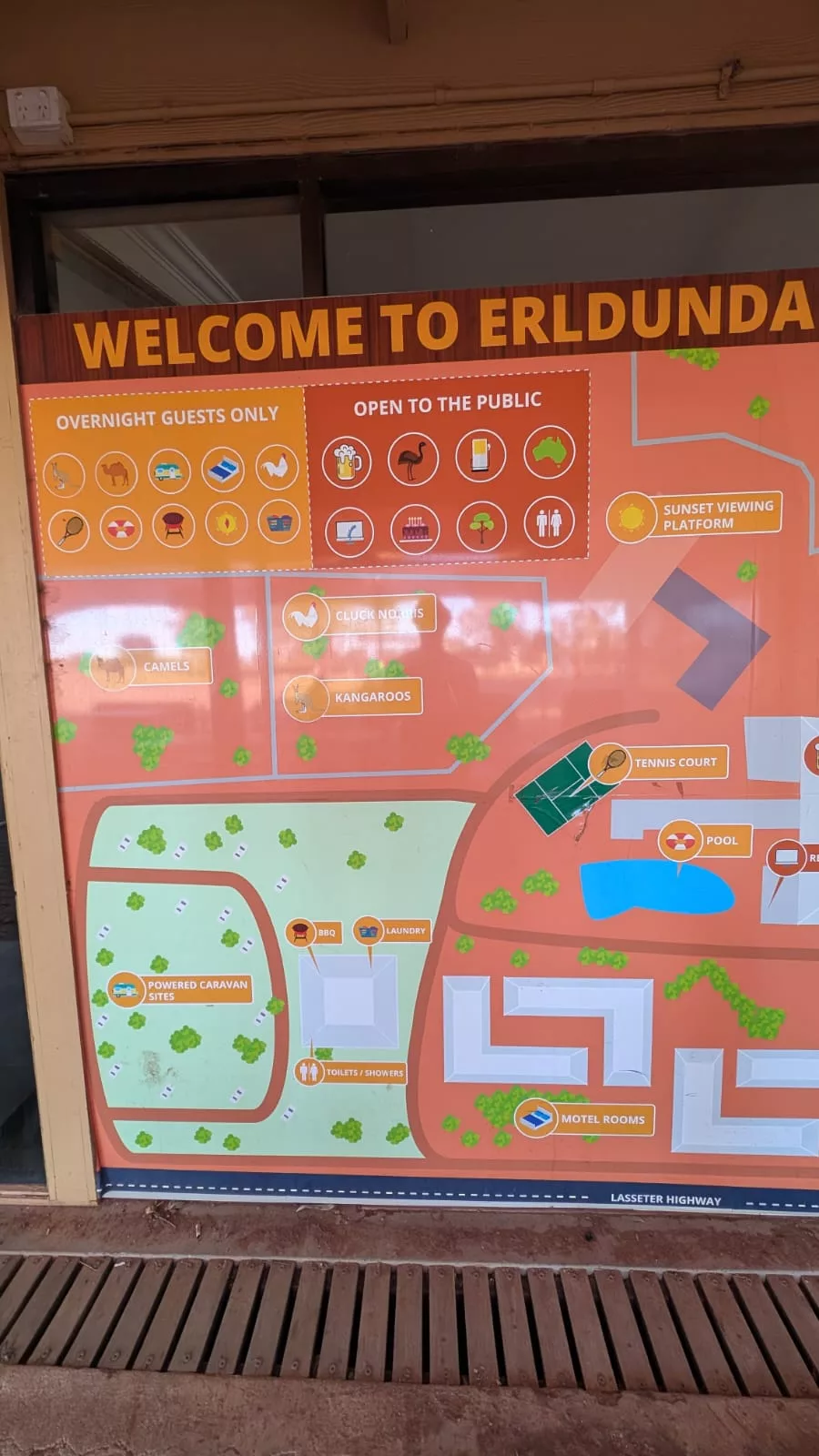 Karte unserer Unterkunft in Erldunda Karte des Hotels in Erldunda