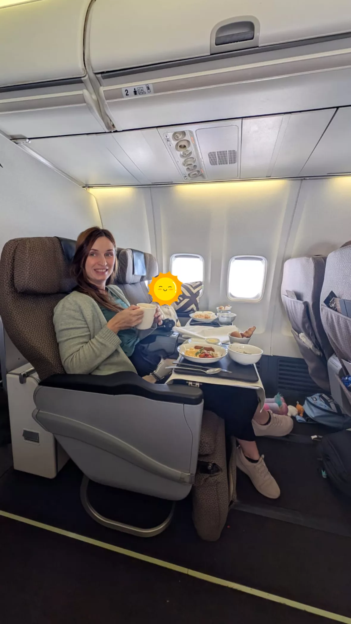 Rückflug in der Business Class, da wir auf Upgrades geboten haben Per Upgrade landeten wir auf dem Rückflug in der Business Class