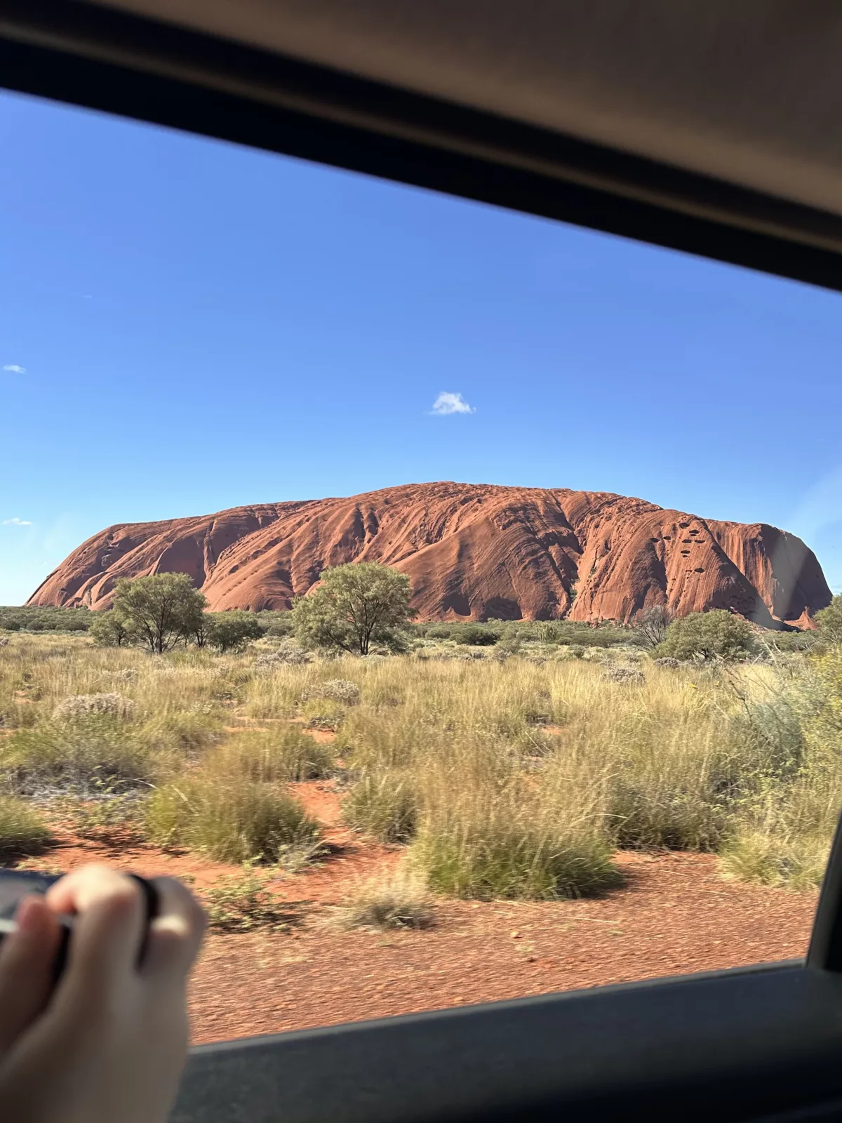 Unser erster Blick auf Uluru aus der Nähe Erster Blick auf Uluru Ayers Rock