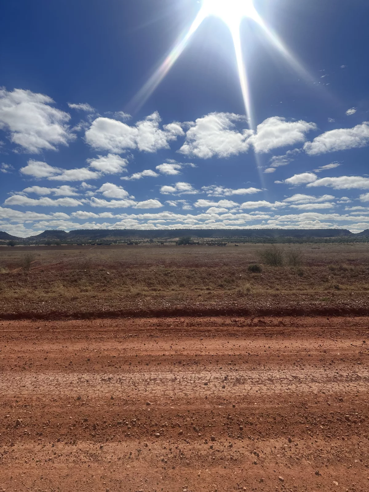Anfahrt über eine der Gravel Roads im Outback Gravel Road im Outback zu den Meteoritenkratern