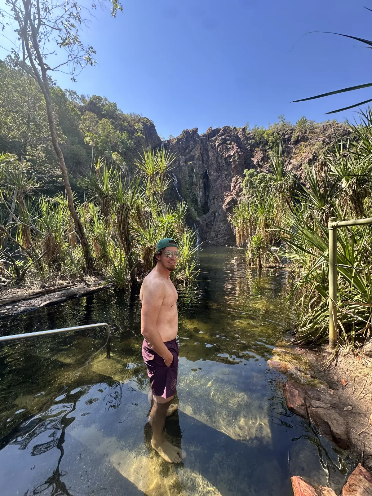 Badestopp an den Wangi Falls Badestopp an den Wangi Falls
