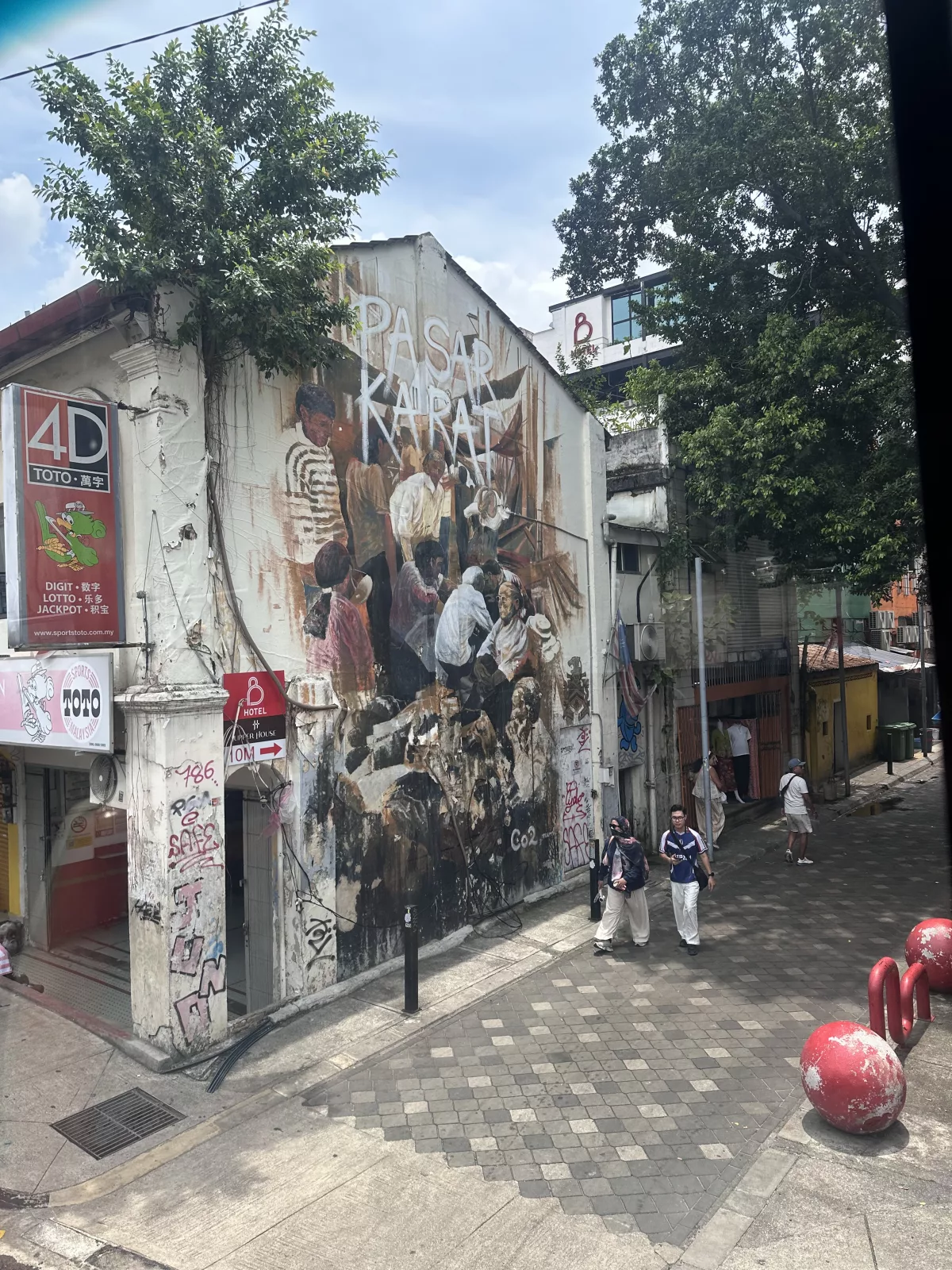 Wandbild von Pasar Karat (ein Flohmarkt) in Chinatown Wandbild Pasar Karat (Flohmarkt in Kuala Lumpur)