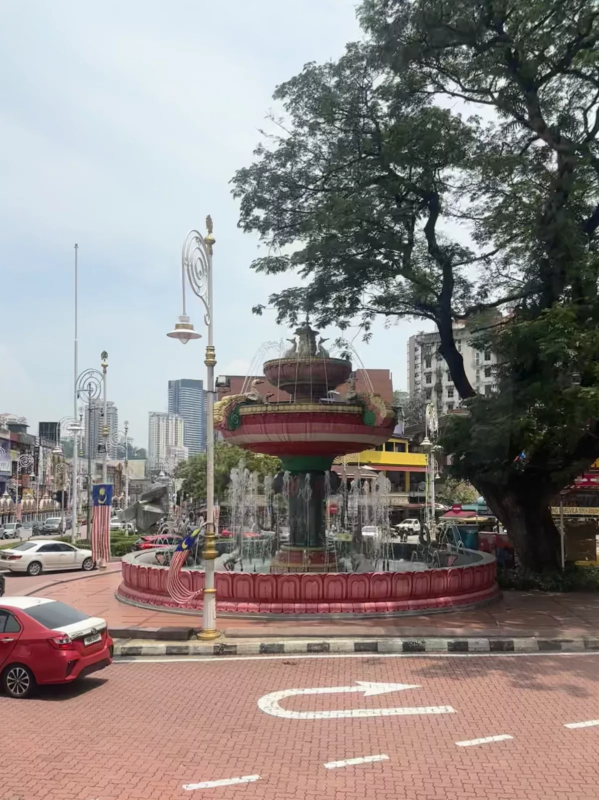 Springbrunnen in Little India Stadtviertel Little india in Kuala Lumpur