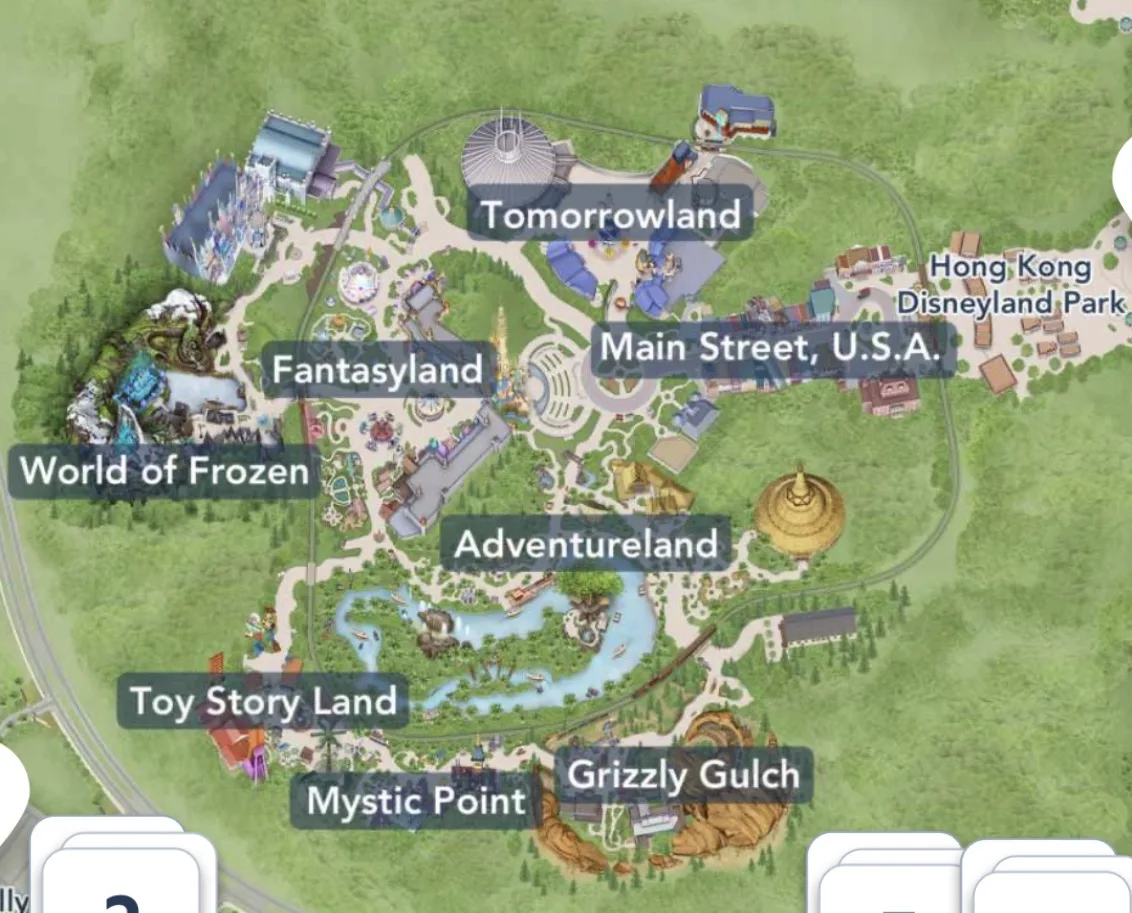 Überblick über die Themenbereiche im Hongkong Disneyland Überblick über die Themenbereiche im Disneyland Hongkong
